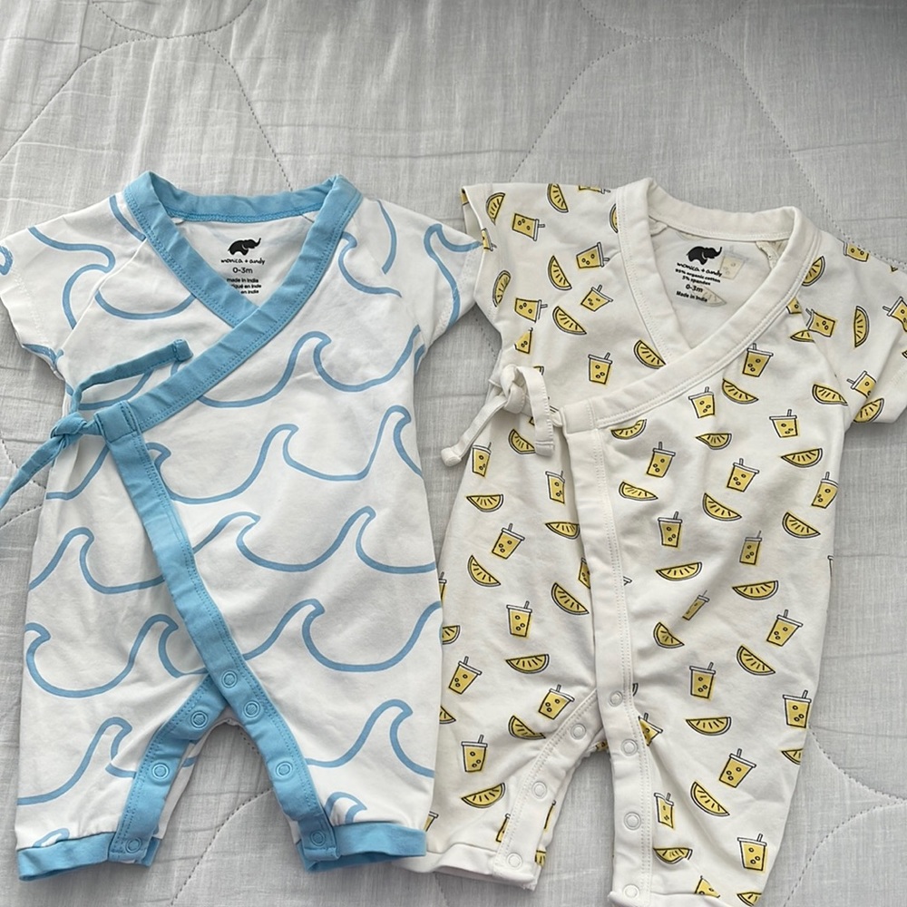 Monica + Andy sweet baby b rompers